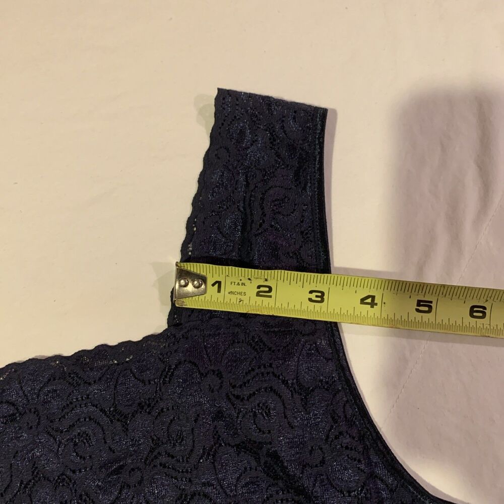 CJ Banks Lace Camisole Tank Top Womens XXL Plus Navy Blue Stretch Spandex - Picture 10 of 11